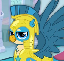 Size: 215x205 | Tagged: safe, gameloft, gallus, g4, the last problem, looking at you, male, my little pony game, older, older gallus, royal guard, royal guard gallus, solo, spread wings, wings
