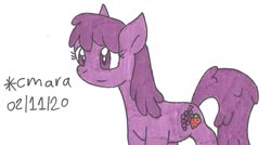 Size: 1031x551 | Tagged: safe, artist:cmara, berry punch, berryshine, earth pony, pony, g4, female, mare, simple background, solo, traditional art, white background