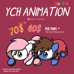 Size: 1200x1200 | Tagged: safe, artist:sugar morning, oc, oc only, oc:bizarre song, oc:sugar morning, pegasus, pony, advertisement, animated, ball, cape, chibi, clothes, commission, couple, cute, female, frame by frame, gif, male, mare, neko atsume, ocbetes, simple background, stallion, sugar morning's play time, sugarre, your character here