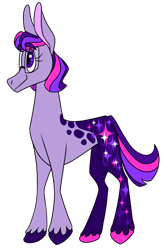 Size: 1261x1920 | Tagged: safe, artist:thedoodlefox, twilight sparkle, earth pony, pony, g4, colored hooves, earth pony twilight, female, g5 concept leak style, g5 concept leaks, glasses, hooves, mare, multicolored hooves, redesign, simple background, smiling, solo, transparent background, twilight sparkle (g5 concept leak)