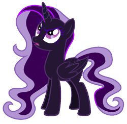 Size: 851x826 | Tagged: safe, artist:nightmarelunafan, nightmare rarity, alicorn, pony, g4, alicornified, alternate design, base used, female, looking up, mare, nightmare raricorn, open mouth, race swap, simple background, solo, transparent background