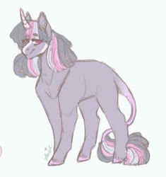 Size: 415x442 | Tagged: safe, artist:venti-star, twilight sparkle, pony, unicorn, g4, female, g5 concept leak style, g5 concept leaks, hooves, leonine tail, mare, redesign, simple background, solo, twilight sparkle (g5 concept leak), unicorn twilight, white background