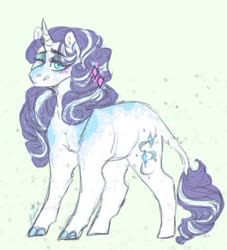 Size: 466x513 | Tagged: safe, artist:venti-star, rarity, pony, unicorn, g4, female, g5 concept leak style, g5 concept leaks, hooves, leonine tail, mare, rarity (g5 concept leak), redesign, simple background, solo, white background