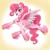 Size: 768x768 | Tagged: safe, artist:yodocovi, pinkie pie, pegasus, pony, g4, female, flying, g5 concept leak style, g5 concept leaks, happy, hooves, mare, pegasus pinkie pie, pinkie pie (g5 concept leak), race swap, simple background, smiling, solo, spread wings, wings