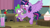 Size: 1920x1080 | Tagged: safe, screencap, spike, twilight sparkle, alicorn, dragon, pony, a trivial pursuit, g4, drink, floppy ears, messy mane, twilight snapple, twilight sparkle (alicorn), winged spike, wings