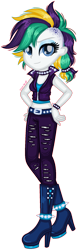Size: 674x2068 | Tagged: safe, artist:fantarianna, rarity, equestria girls, g4, it isn't the mane thing about you, alternate hairstyle, clothes, female, hand on hip, jeans, midriff, pants, punk, raripunk, ripped jeans, simple background, solo, transparent background