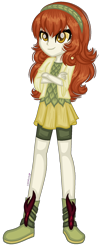 Size: 784x1928 | Tagged: safe, artist:fantarianna, autumn blaze, equestria girls, g4, awwtumn blaze, clothes, crossed arms, cute, equestria girls-ified, female, headband, pants, redhead, simple background, skirt, solo, transparent background