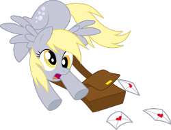 Size: 1280x972 | Tagged: safe, artist:silentazrael, derpy hooves, pegasus, pony, g4, cute, derpabetes, female, letter, mailpony, mare, open mouth, satchel, simple background, solo, transparent background, vector