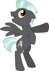 Size: 964x1386 | Tagged: safe, artist:silentazrael, thunderlane, pegasus, pony, double rainboom, g4, backwards cutie mark, bipedal, cute, floppy ears, male, open mouth, profile, simple background, solo, stallion, thunderbetes, transparent background, vector