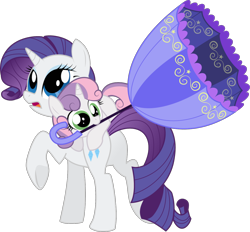 Size: 1280x1187 | Tagged: safe, artist:silentazrael, rarity, sweetie belle, pony, unicorn, g4, butt, cute, duo, female, filly, mare, mouth hold, open mouth, plot, siblings, simple background, sisters, transparent background, umbrella, vector