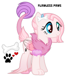 Size: 915x1058 | Tagged: safe, artist:x-dainichi-x, oc, oc only, oc:flawless, hybrid, base used, female, interspecies offspring, offspring, parent:discord, parent:fluttershy, parents:discoshy, paws, simple background, solo, transparent background