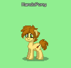 Size: 311x298 | Tagged: safe, mandopony, earth pony, pony, pony town, g4, male, pixel art, screenshots, simple background, solo, stallion