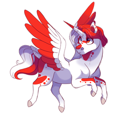 Size: 1600x1500 | Tagged: safe, artist:uunicornicc, oc, oc only, alicorn, pony, female, mare, simple background, solo, two toned wings, white background, wings