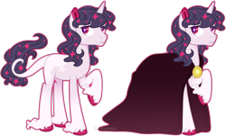 Size: 4688x2824 | Tagged: safe, artist:kurosawakuro, oc, oc only, pony, unicorn, base used, cloak, clothes, colored pupils, high res, male, offspring, parent:chancellor neighsay, parent:tempest shadow, parents:tempest neighsay, simple background, solo, stallion, transparent background, unshorn fetlocks