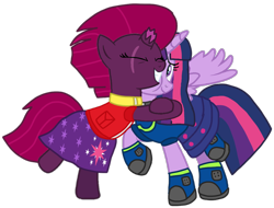 Size: 1178x893 | Tagged: safe, artist:徐詩珮, fizzlepop berrytwist, tempest shadow, twilight sparkle, alicorn, pony, series:sprglitemplight diary, series:sprglitemplight life jacket days, series:springshadowdrops diary, series:springshadowdrops life jacket days, g4, alternate universe, base used, clothes, cute, equestria girls outfit, female, lesbian, paw patrol, ship:tempestlight, shipping, simple background, transparent background, twilight sparkle (alicorn)