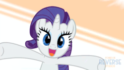 Size: 1280x720 | Tagged: safe, artist:reverse studios, part of a set, rarity, pony, unicorn, g4, animated, big smile, cute, eyelashes, eyes closed, female, gif, grin, happy, hooves to the chest, hooves together, hooves up, mare, open mouth, raribetes, smiling, smiling at you, solo