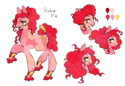 Size: 953x655 | Tagged: safe, artist:p23chy, pinkie pie, earth pony, pony, g4, female, g5 concept leak style, g5 concept leaks, mare, pinkie pie (g5 concept leak), redesign, roller skates, simple background, solo, transparent background