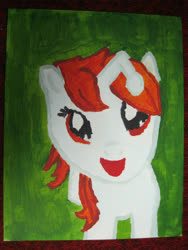 Size: 2121x2828 | Tagged: safe, artist:int3rst3ll4, oc, oc only, oc:karma, pony, unicorn, female, high res, irl, mare, painting, pastel, photo, ponified, reddit, solo, traditional art