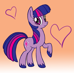 Size: 845x828 | Tagged: safe, artist:donkeyinthemiddle, twilight sparkle, earth pony, pony, g4, earth pony twilight, female, g5 concept leak style, g5 concept leaks, heart, hooves, looking at you, mare, raised hoof, redesign, simple background, solo, twilight sparkle (g5 concept leak), unshorn fetlocks