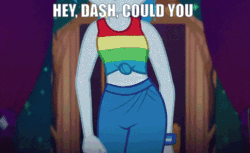 Size: 483x296 | Tagged: safe, edit, edited screencap, screencap, rainbow dash, equestria girls, equestria girls series, g4, spring breakdown, spoiler:eqg series (season 2), animated, caption, close-up, cropped, cruise outfit, female, gif, hips, image macro, meme, midriff, sexy, solo, swaying hips, text