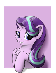 Size: 313x407 | Tagged: safe, artist:d.w.h.cn, derpibooru exclusive, starlight glimmer, pony, unicorn, g4, cheek fluff, chest fluff, cute, ear fluff, female, glimmerbetes, looking at you, mare, smiling, solo