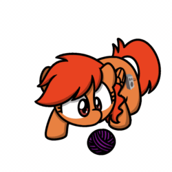 Size: 1000x1000 | Tagged: safe, artist:sugar morning, oc, oc only, oc:alto clef, pegasus, pony, animated, ball, behaving like a cat, commission, cute, female, frame by frame, gif, simple background, solo, sugar morning's play time, transparent background, yarn, yarn ball, ych result