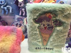 Size: 1600x1200 | Tagged: safe, rarity, starlight glimmer, trixie, twilight sparkle, pony, unicorn, equestria daily, g4.5, food, ice cream, ice cream cone, merchandise, nyc toy fair 2020, pillow, pun