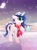 Size: 1731x2309 | Tagged: safe, artist:mirtash, oc, oc only, pony, unicorn, chocolate, clothes, food, hot chocolate, magic, marshmallow, mug, outdoors, scarf, snow, snowfall, solo, telekinesis