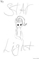 Size: 4000x6000 | Tagged: safe, starlight glimmer, pony, unicorn, g4, absurd resolution, simple background, sketch, smiling, text