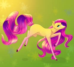 Size: 1280x1172 | Tagged: safe, artist:tabertheraver, fluttershy, earth pony, pony, g4, earth pony fluttershy, female, fluttershy (g5 concept leak), g5 concept leak style, g5 concept leaks, hooves, mare, redesign, simple background, solo