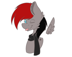 Size: 3507x2800 | Tagged: safe, artist:chazmazda, oc, oc only, pony, clothes, commission, commissions open, digital art, high res, scarf, simple background, tongue out, transparent background