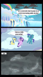 Size: 1288x2282 | Tagged: safe, edit, edited screencap, editor:teren rogriss, screencap, clear skies, open skies, sunshower, pegasus, pony, windigo, g4, my little pony: friendship is magic, sonic rainboom (episode), tanks for the memories, the ending of the end, female, global warming, group, male, outdoors, weather factory