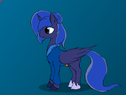 Size: 4096x3072 | Tagged: safe, artist:terminalhash, princess luna, alicorn, pony, fallout equestria, g4, clothes, colored hooves, female, shoes, solo, two toned mane