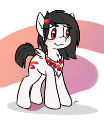 Size: 1500x1750 | Tagged: safe, artist:fakskis, oc, oc only, oc:botched stadia, pegasus, pony, :3, blushing, chest fluff, clothes, cropped, female, fluffy, google, google stadia, ponified, ponified google product, ponified streaming service, reference sheet, scarf, simple background, small wings, solo, stadia, white background, wings