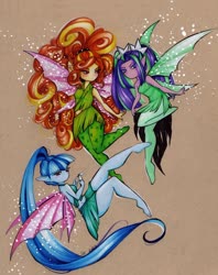Size: 1024x1293 | Tagged: safe, artist:divinekitten, adagio dazzle, aria blaze, sonata dusk, fairy, equestria girls, g4, clothes, fairies, fairies are magic, fairy wings, fairyized, no mouth, no nose, sparkly wings, species swap, the dazzlings, wings