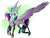 Size: 1823x1401 | Tagged: safe, artist:snowleopard-draws, queen chrysalis, alicorn, changeling, changeling queen, pony, a canterlot wedding, g4, disguise, disguised changeling, fake cadance, female, glowing horn, horn, mid-transformation, signature, simple background, solo, spread wings, transparent background, wings