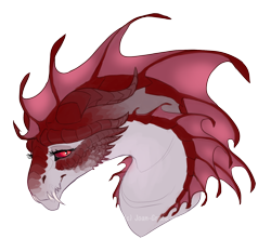 Size: 1500x1400 | Tagged: safe, artist:joan-grace, oc, oc only, oc:scarlet quill, dragon, commission, digital art, dragoness, dragonified, fangs, female, signature, simple background, smiling, solo, species swap, transparent background
