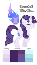 Size: 748x1312 | Tagged: safe, artist:soarindash10, oc, oc only, pony, base used, color palette, curly mane, curly tail, cutie mark, eyes closed, horn, next generation, not rarity, offspring, parent:fancypants, parent:rarity, parents:raripants, raised hoof, simple background, unicorn oc