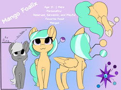 Size: 2834x2125 | Tagged: safe, artist:jubyskylines, oc, oc only, oc:mango foalix, pegasus, pony, butt, high res, plot, reference sheet, size difference, solo, tall