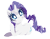 Size: 1500x1155 | Tagged: safe, artist:peachesandcreamated, edit, rarity, pony, unicorn, g4, cute, female, head tilt, looking at you, mare, on side, prone, raribetes, simple background, smiling, solo, transparent background, white pupils