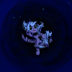 Size: 1600x1600 | Tagged: safe, artist:nimaru, princess luna, nightmare forces, pony, g4, cute, darkness, female, hand, s1 luna, solo