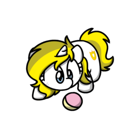 Size: 1000x1000 | Tagged: safe, artist:sugar morning, oc, oc only, oc:white heart, pony, unicorn, animated, ball, behaving like a cat, colored, commission, cute, cutie mark, female, frame by frame, gif, rule 63, simple background, solo, sugar morning's play time, transparent background, yarn, yarn ball, ych result