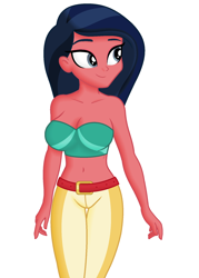 Size: 1360x1900 | Tagged: safe, edit, editor:ah96, desert sage, equestria girls, equestria girls specials, g4, my little pony equestria girls: spring breakdown, belly button, breast edit, breasts, busty desert sage, cleavage, female, midriff, ms paint, sexy, shading, simple background, solo, stupid sexy desert sage, white background