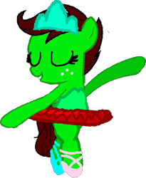 Size: 551x673 | Tagged: safe, artist:angrymetal, oc, oc only, oc:jungle jewel, earth pony, pony, 1000 hours in ms paint, ballerina, ballet slippers, clothes, simple background, solo, transparent background, tutu, tutu beauty