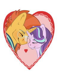 Size: 1280x1638 | Tagged: safe, artist:macyw, starlight glimmer, sunburst, pony, unicorn, g4, bust, couple, cute, eyes closed, female, heart, hearts and hooves day, holiday, horn, horns are touching, love, male, nuzzling, portrait, ship:starburst, shipping, simple background, smiling, straight, transparent background, valentine's day