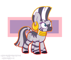 Size: 1300x1100 | Tagged: safe, artist:heir-of-rick, zecora, pony, zebra, g4, abstract background, chibi, cute, female, no pupils, smol, solo, zecora appreciation week, zecorable