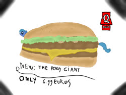 Size: 1024x768 | Tagged: safe, artist:hypnodreamsearcher, oc, oc only, burger, food, hamburger, solo