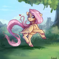 Size: 2000x2000 | Tagged: safe, artist:miokomata, fluttershy, pegasus, pony, g4, colored hooves, cute, female, floppy ears, freckles, freckleshy, happy, heart, high res, looking at you, mare, shyabetes, signature, smiling, smiling at you, solo, weapons-grade cute