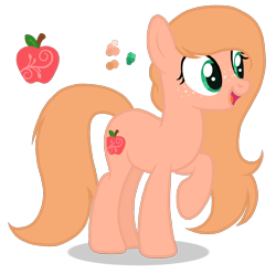Size: 1060x1052 | Tagged: safe, artist:brenxdipity, artist:magicuniclaws, oc, oc only, oc:apple melody, earth pony, pony, base used, cutie mark, female, freckles, mare, offspring, parent:big macintosh, parent:fluttershy, parents:fluttermac, simple background, solo, transparent background