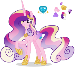 Size: 1280x1148 | Tagged: safe, artist:magicuniclaws, princess cadance, alicorn, pony, g4, base used, color palette, female, flowing mane, laurel wreath, long mane, long tail, raised hoof, simple background, solo, transparent background, ultimate cadance